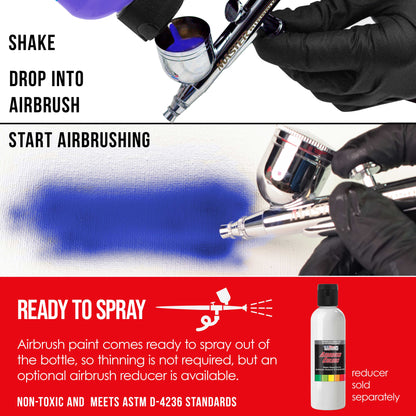 Bright Red, Opaque Acrylic Airbrush Paint, 8 oz. Ready to Spray