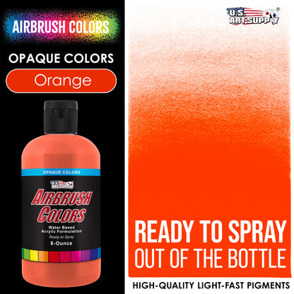 Orange, Opaque Acrylic Airbrush Paint, 8 oz. Ready to Spray  Air