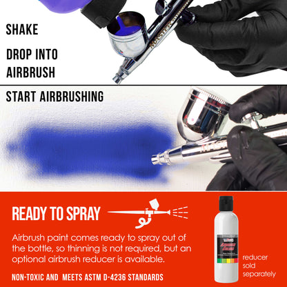 Orange, Opaque Acrylic Airbrush Paint, 8 oz. Ready to Spray  Air