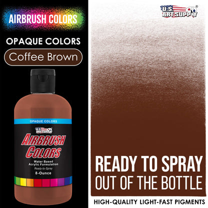 Coffee Brown, Opaque Acrylic Airbrush Paint, 8 oz. Ready to Spray