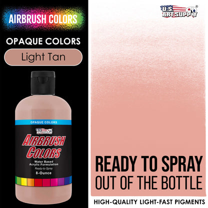 Light Tan, Opaque Acrylic Airbrush Paint, 8 oz. Ready to Spray