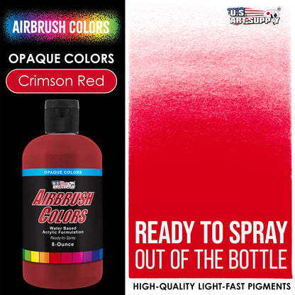 Crimson Red, Opaque Acrylic Airbrush Paint, 8 oz. Ready to Spray
