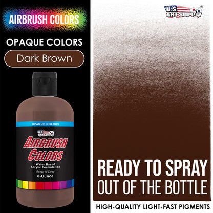 Dark Brown, Opaque Acrylic Airbrush Paint, 8 oz. Ready to Spray