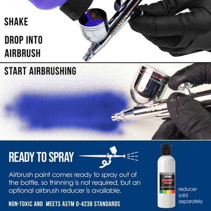 Phtalo Blue, Opaque Acrylic Airbrush Paint, 8 oz. Ready to Spray