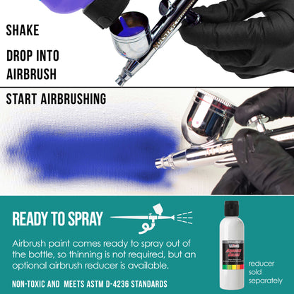 Aqua Blue, Opaque Acrylic Airbrush Paint, 8 oz. Ready to Spray