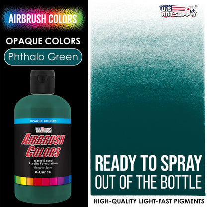 Phtalo Green, Opaque Acrylic Airbrush Paint, 8 oz. Ready to Spray