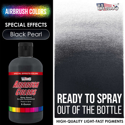 Black Pearl, Pearlized Acrylic Special Effects Airbrush Paint, 8 oz. Ready to Spray