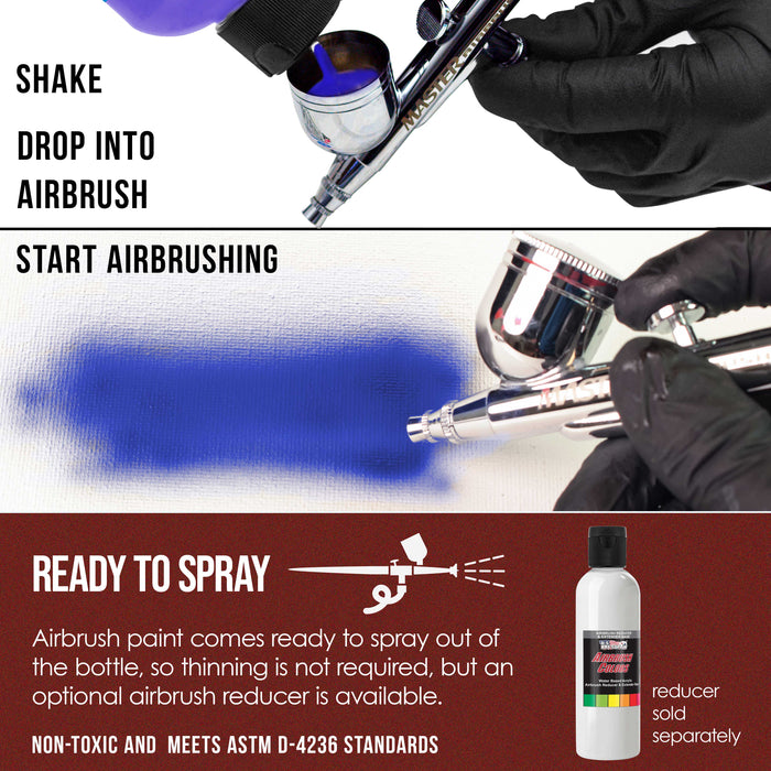 U.S. Art Supply Pearlized Wine Pearl Acrylic Special Effects Airbrush Paint - 8oz Ready to Spray Air Brush Paint for Nails, Models, Fabric - Water-Based Air Brush Painting