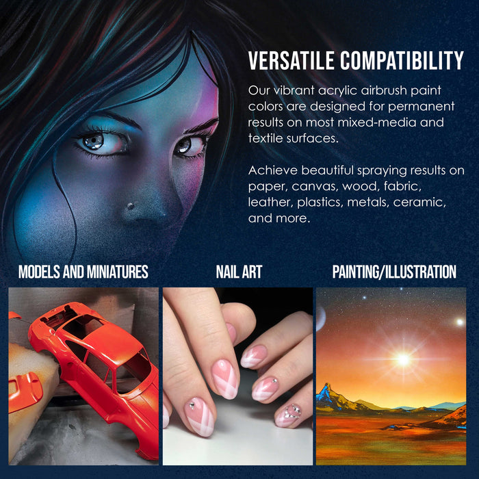 U.S. Art Supply Pearlized Wine Pearl Acrylic Special Effects Airbrush Paint - 8oz Ready to Spray Air Brush Paint for Nails, Models, Fabric - Water-Based Air Brush Painting