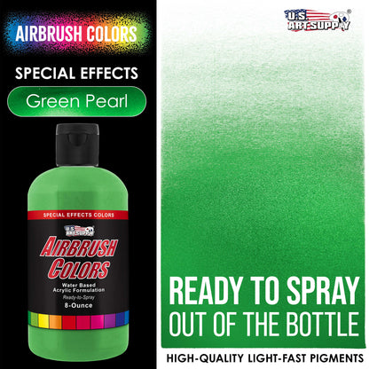 Green Pearl, Pearlized Acrylic Special Effects Airbrush Paint, 8 oz. Ready to Spray