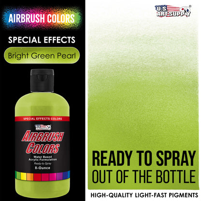 Bright Green Pearl, Pearlized Acrylic Special Effects Airbrush Paint, 8 oz. Ready to Spray