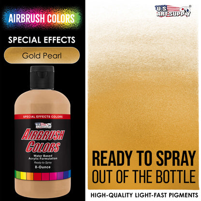 Gold Pearl, Pearlized Acrylic Special Effects Airbrush Paint, 8 oz. Ready to Spray
