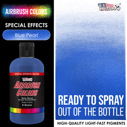 Blue Pearl, Pearlized Acrylic Special Effects Airbrush Paint, 8 oz. Ready to Spray