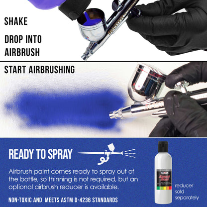 Blue Pearl, Pearlized Acrylic Special Effects Airbrush Paint, 8 oz. Ready to Spray