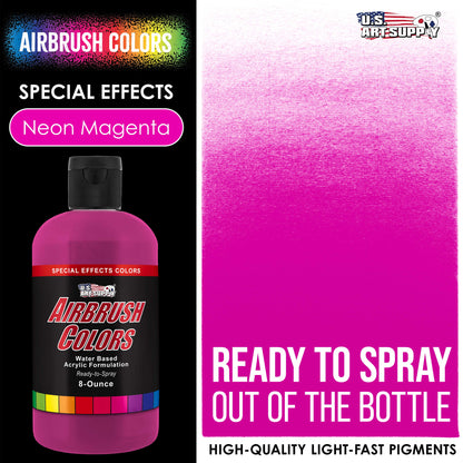 Neon Magenta, Acrylic Special Effects Airbrush Paint, 8 oz. Ready to Spray