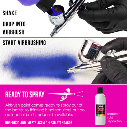 Neon Magenta, Acrylic Special Effects Airbrush Paint, 8 oz. Ready to Spray
