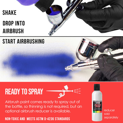 Neon Red, Acrylic Special Effects Airbrush Paint, 8 oz. Ready to Spray