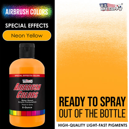 Neon Yellow, Acrylic Special Effects Airbrush Paint, 8 oz. Ready to Spray