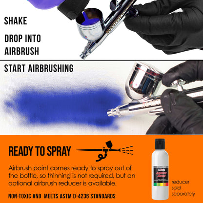 Neon Orange, Acrylic Special Effects Airbrush Paint, 8 oz. Ready to Spray
