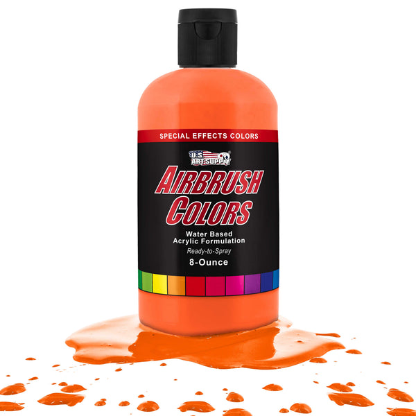Neon Orange, Fluorescent Special Effects Acrylic Airbrush Paint, 8