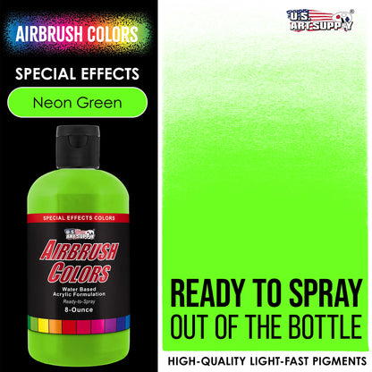 Neon Green, Acrylic Special Effects Airbrush Paint, 8 oz. Ready to Spray
