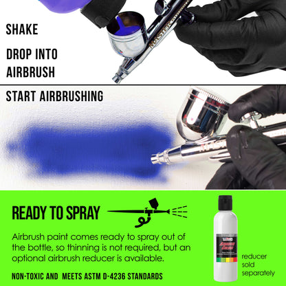 Neon Green, Acrylic Special Effects Airbrush Paint, 8 oz. Ready to Spray