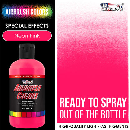 Neon Pink, Acrylic Special Effects Airbrush Paint, 8 oz. Ready to Spray