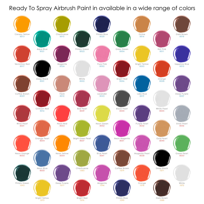 U.S. Art Supply Low Luster Satin Black Acrylic Airbrush Paint (8 oz) - Water-Based Opaque Colors for Canvas, Wood & Fabric