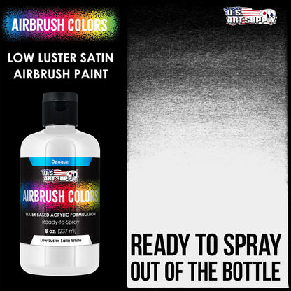 Low Luster Satin White, Acrylic Airbrush Paint, 8 oz. Ready to Spray