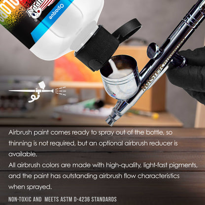 Low Luster Satin White, Acrylic Airbrush Paint, 8 oz. Ready to Spray
