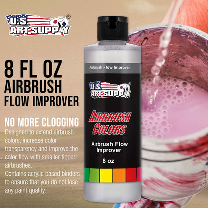 Airbrush Flow Improver, 8-Ounce Bottle - Additive to Improve Acrylic Paint Flow, Reduce Clogs, Paint Wetting, Thinner - Artist Tool
