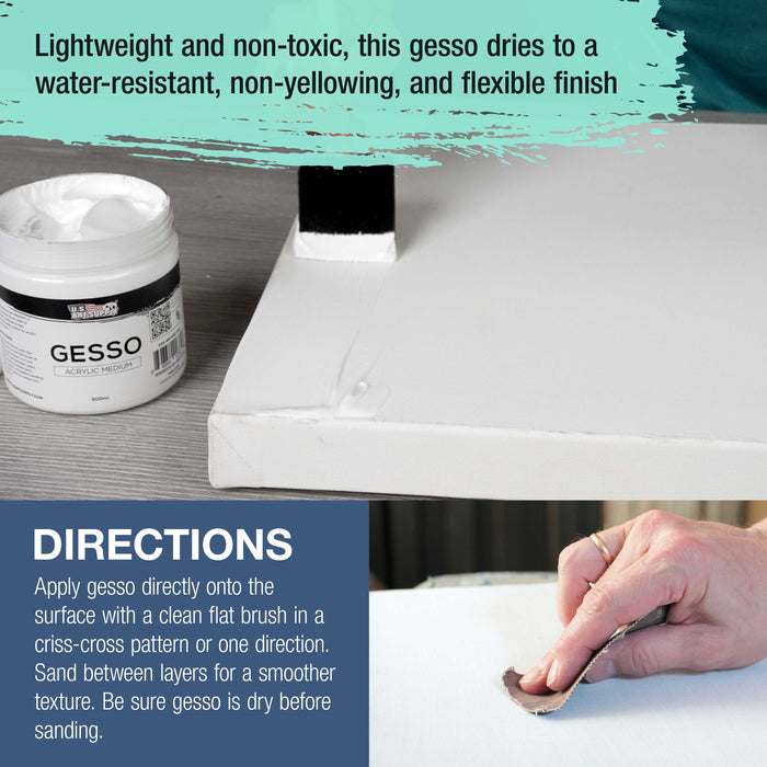 White Gesso Acrylic Medium, 500ml Tube
