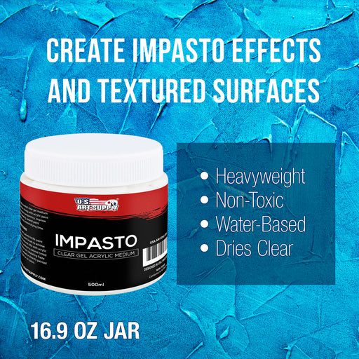 Impasto Clear Acrylic Gel Medium (500ml Tub) - Layering & Extending Acrylic Paint