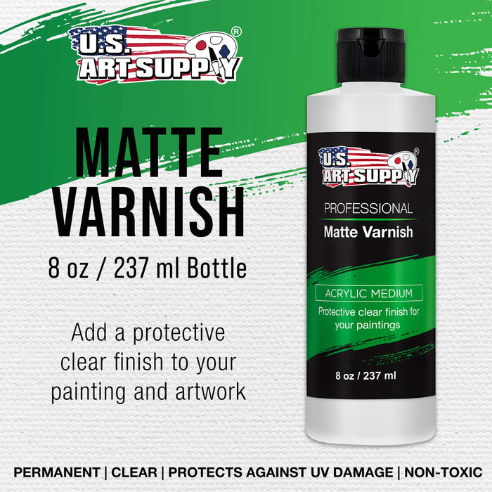 U.S. Art Supply Professional Matte Varnish - 8 Ounce