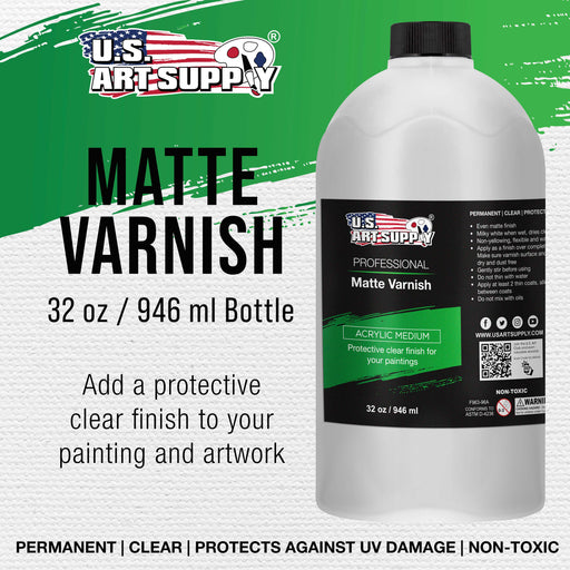U.S. Art Supply Professional Matte Varnish - 32 Ounce