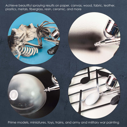 Surface Primer Airbrush Paint Set - Black, White, Gray (4 oz) - Acrylic Primer Paint, Water-Based Acrylic Polyurethane for Miniatures, Models, Plastic, Metal, Wood, Canvas, 3D Prints
