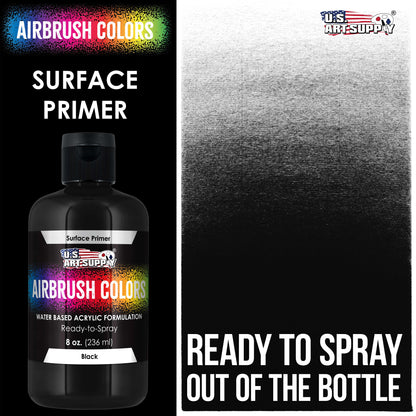 Black Surface Primer Airbrush Paint, 8 oz - Acrylic Primer Paint, Ready-To-Spray, Water-Based Acrylic Polyurethane for Miniatures, Models, Plastic, Metal, Wood, Canvas, 3D Prints