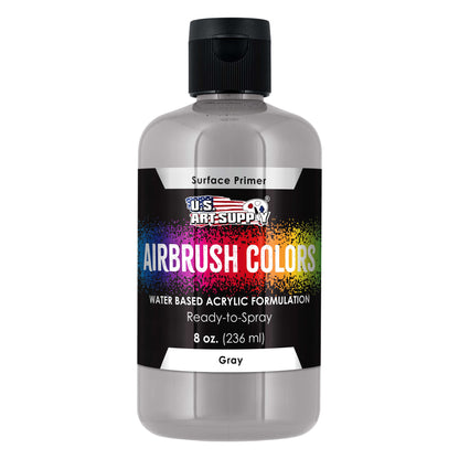 Gray Surface Primer Airbrush Paint, 8 oz - Acrylic Primer Paint, Ready-To-Spray, Water-Based Acrylic Polyurethane for Miniatures, Models, Plastic, Metal, Wood, Canvas, 3D Prints