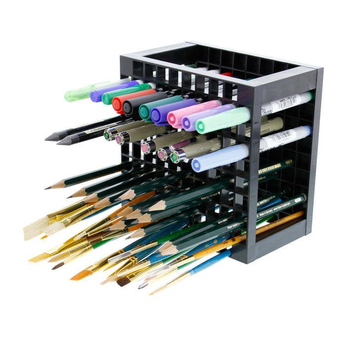 96 Hole Plastic Pencil & Brush Holder - Desk Stand Organizer Holder for Pens, Paint Brushes, Colored Pencils, Markers