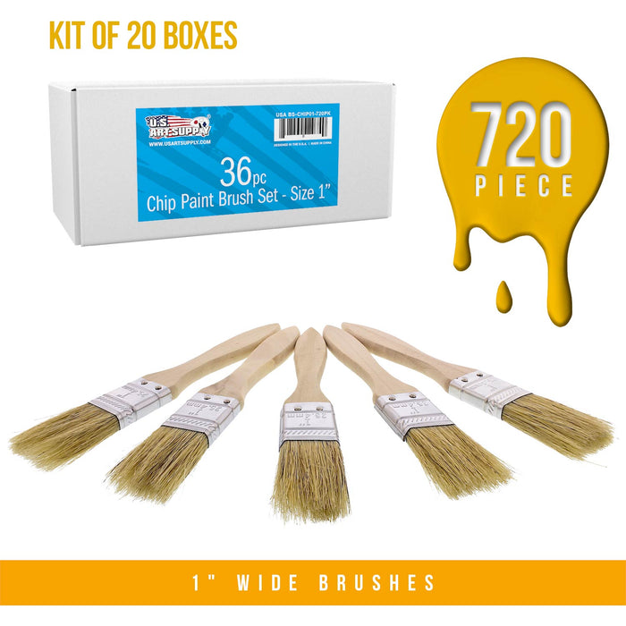 720 Pack of 1 inch Paint and Chip Paint Brushes for Paint, Stains, Varnishes, Glues, and Gesso