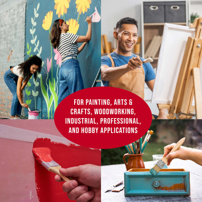 24 Pack of 1-1/2 inch Paint and Chip Paint Brushes for Paint, Stains, Varnishes, Glues, and Gesso