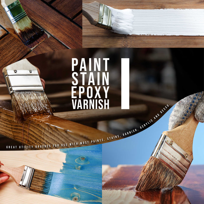 20 Pack of Assorted Size Paint and Chip Paint Brushes for Paint, Stains, Varnishes, Glues, and Gesso