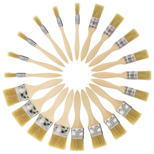 20 Pack of Assorted Size Paint and Chip Paint Brushes for Paint, Stains, Varnishes, Glues, and Gesso