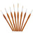 U.S. Art Supply 8 Piece Taklon Detail and Liner Artist Brush Set with Wood Comfort Grip Handles - Art, Detailing, Acrylic, Oil, Watercolor