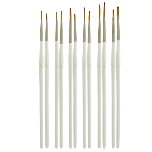 Miniature Detail Paint Brush Set - 12 Miniature Brushes for Art Painting - Acrylic, Watercolor, Oil