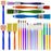 U.S. Art Supply 25-Piece Children's All Purpose Paint Brush Set - 6 Types, Flat, Round, Chip, Mop, Foam Tipped Brushes - Kid's Party, Student Painting