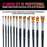 U.S. Art Supply 12 Piece Special Effects Artist Paint Brush Set - Taklon Synthetic FX Brushes, Ribbon, Muti-Liner, Angular - Watercolor, Acrylic, Oil