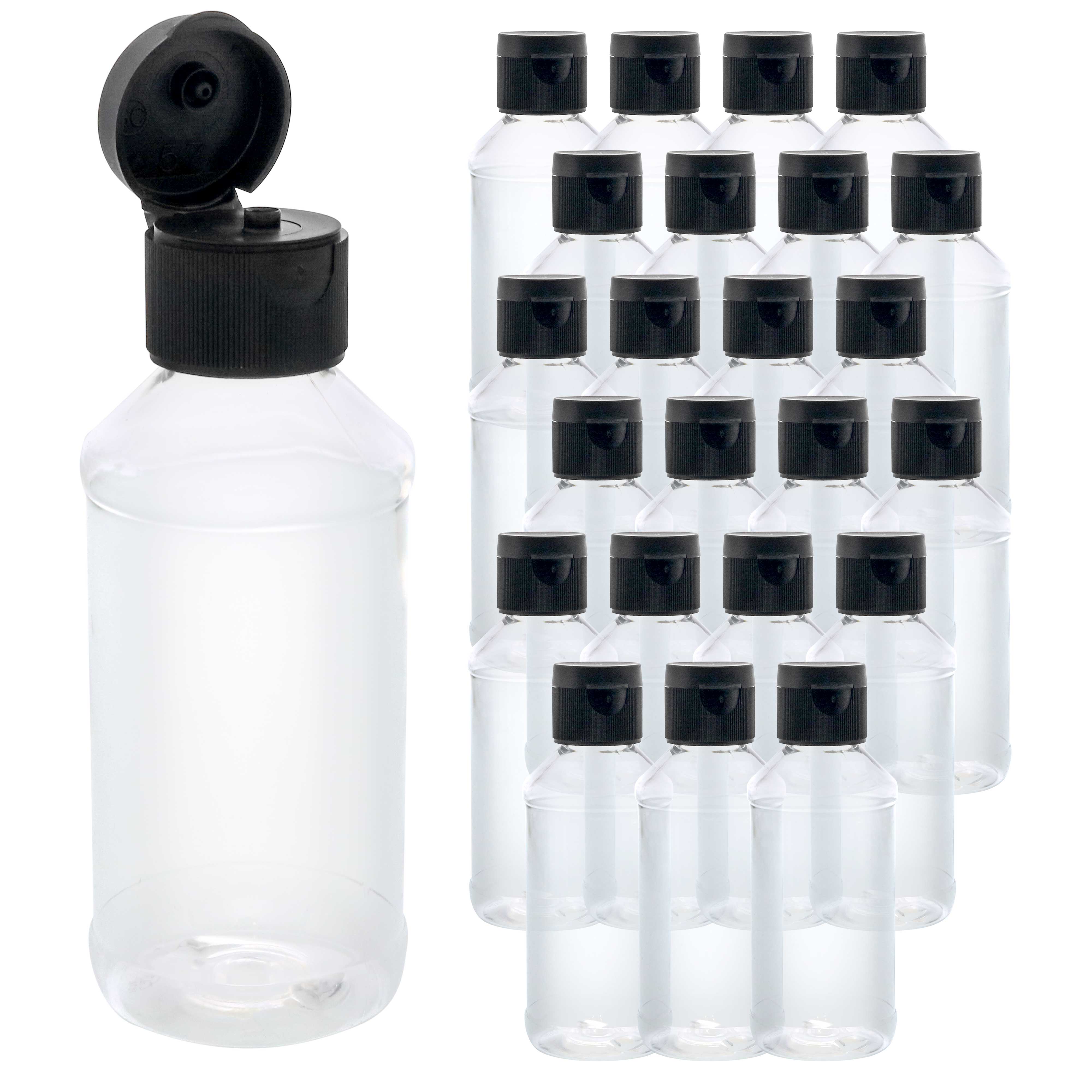 24pk 4oz Squeeze PET Plastic Bottles with Flip Cap – TCP Global