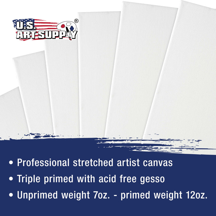 Professional Quality SQUARES 12oz Primed Gesso Artist Stretched Canvas Multi-pack (This Kit Is for 2 EACH OF 4x4, 6x6, 8x8, 10x10, 12x12)