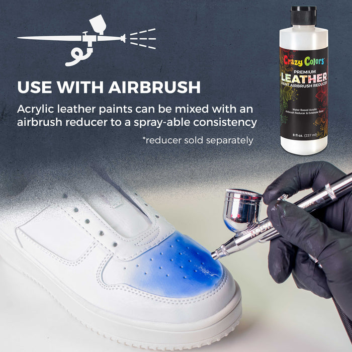 Titanium White Premium Acrylic Leather and Shoe Paint, 2 oz Bottle - Flexible, Crack, Scratch, Peel Resistant - Artist Create Custom Sneakers, Jackets, Bags, Purses